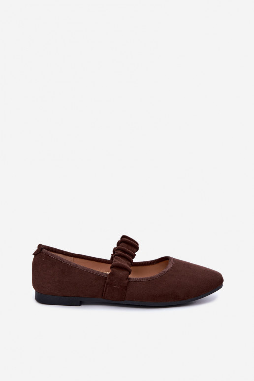 Ballerines chocolat avec des sangles sculptées Loreya