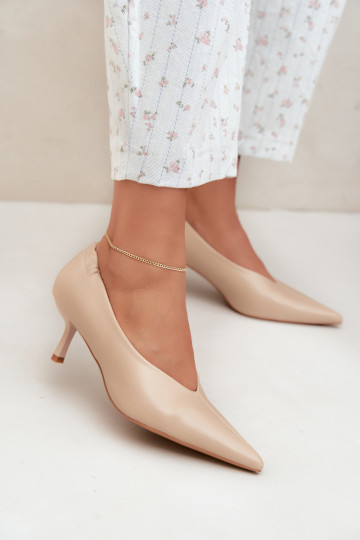 Talons avec broderie et éléments décoratifs couleur sable Dalis 2