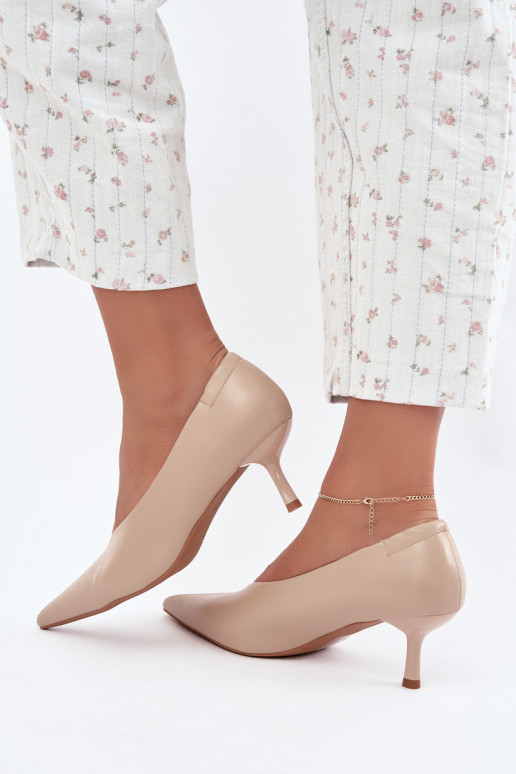 Talons avec broderie et éléments décoratifs couleur sable Dalis