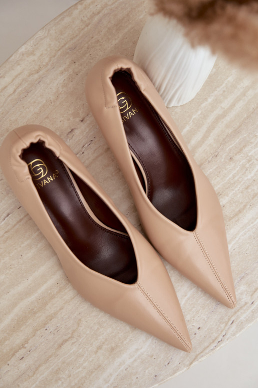 Talons avec broderie et éléments décoratifs couleur sable Dalis