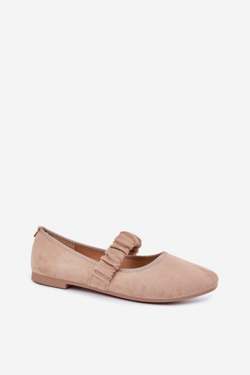 Ballerines avec des rubans décoratifs couleur sable Loreya