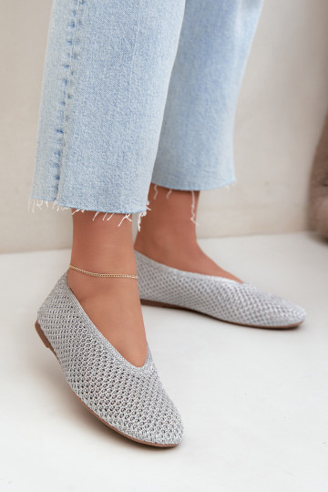 Ballerines avec motifs et résille couleur argent Calmore 2