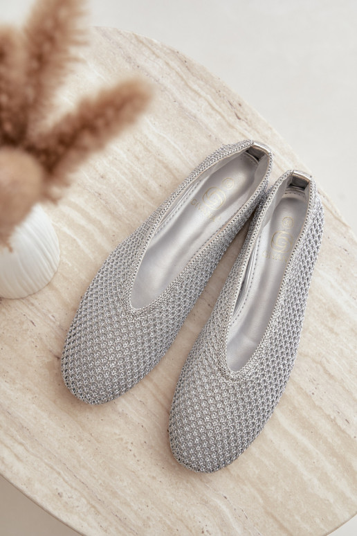 Ballerines avec motifs et résille couleur argent Calmore