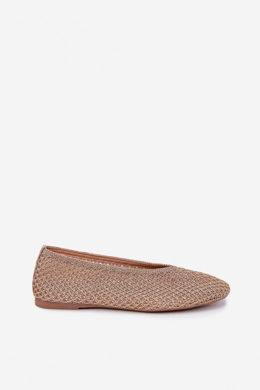 Ballerines avec motifs et résille couleur champagne Calmore