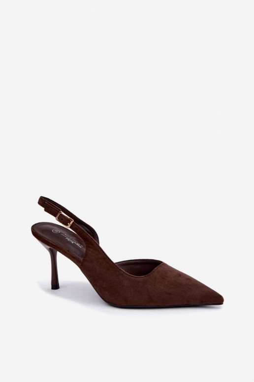 Sandales en daim synthétique Czekolado Cassy à talons fins