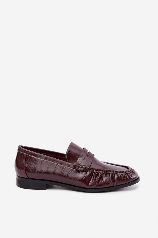 dames mocassins met ruches en reliëf in bordeaux Dalmy