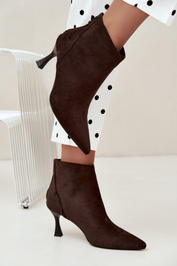 bottines isolées pour femmes avec talons en chocolat Elsya