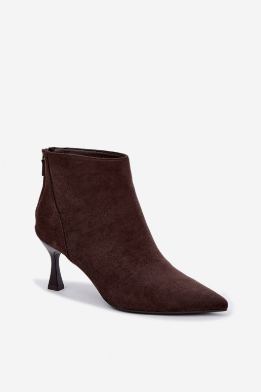 bottines isolées pour femmes avec talons en chocolat Elsya