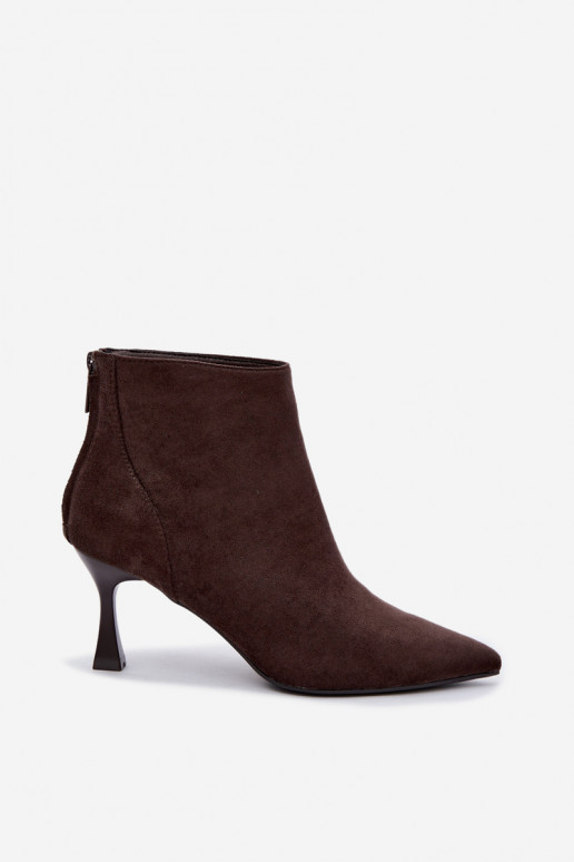 bottines isolées pour femmes avec talons en chocolat Elsya