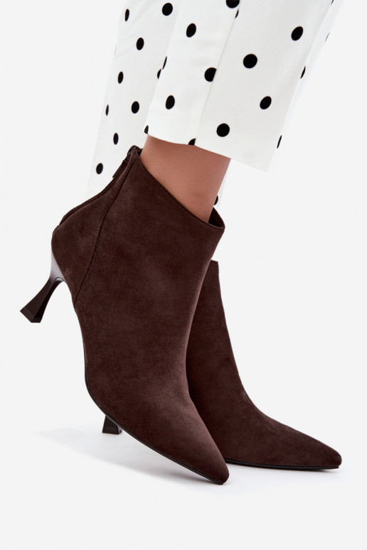 bottines isolées pour femmes avec talons en chocolat Elsya