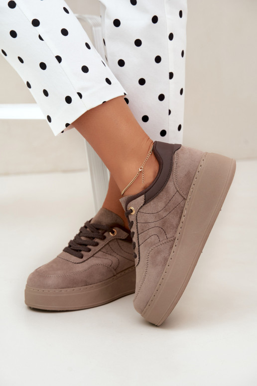 sneakers met platform in zand Tai turivra