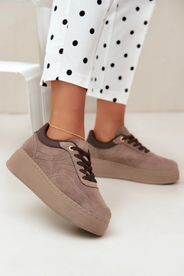 sneakers met platform in zand Tai turivra 2