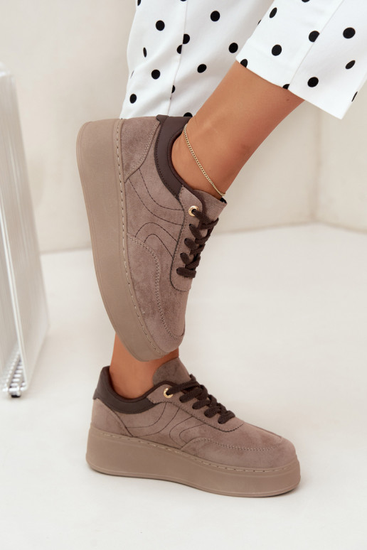 sneakers met platform in zand Tai turivra