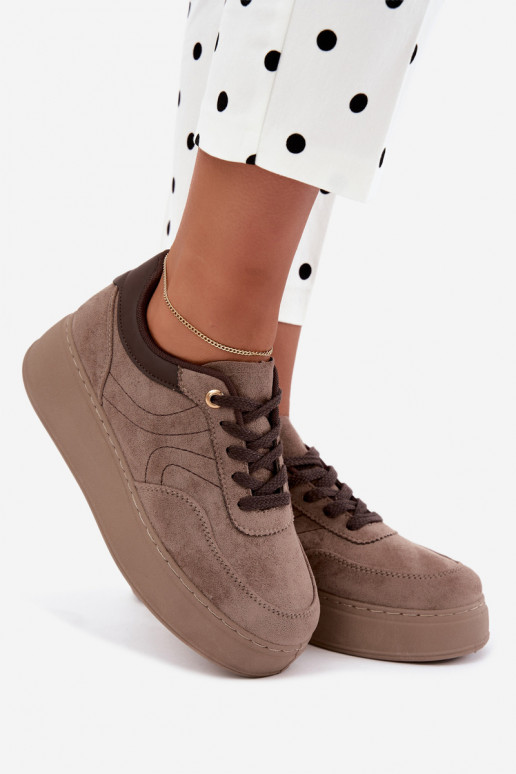 sneakers met platform in zand Tai turivra
