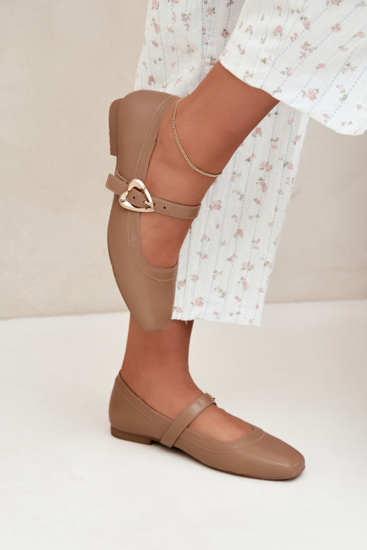 ballet flats met gespen en hartjes in zand Relsa