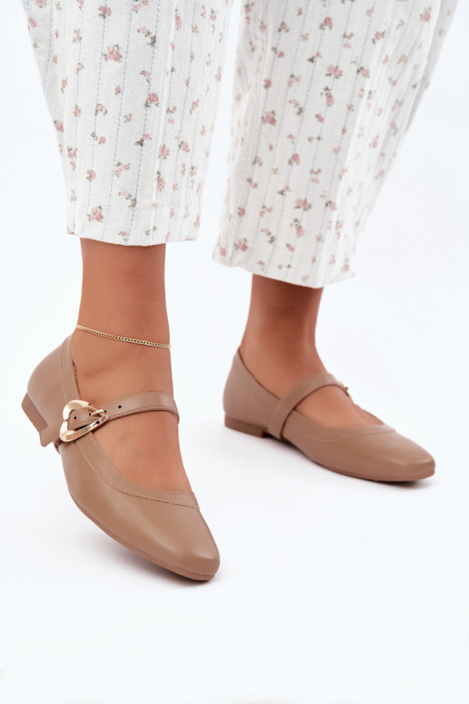 ballerines avec boucles et cœurs en sable Relsa