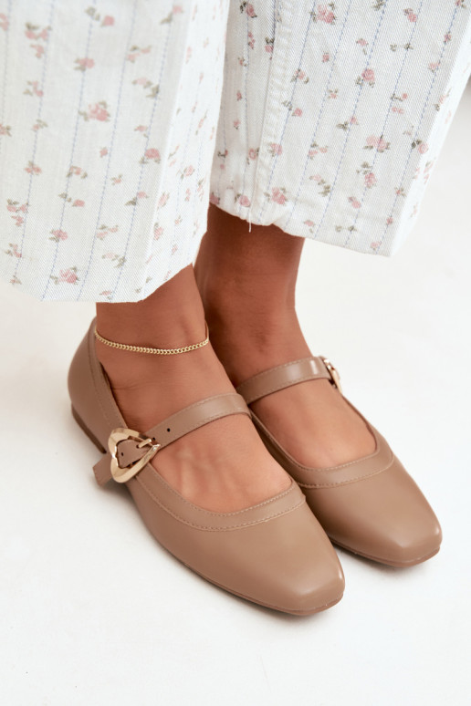 ballet flats met gespen en hartjes in zand Relsa