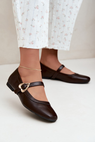ballet flats met gespen en hartjes in chocolade Relsa 2