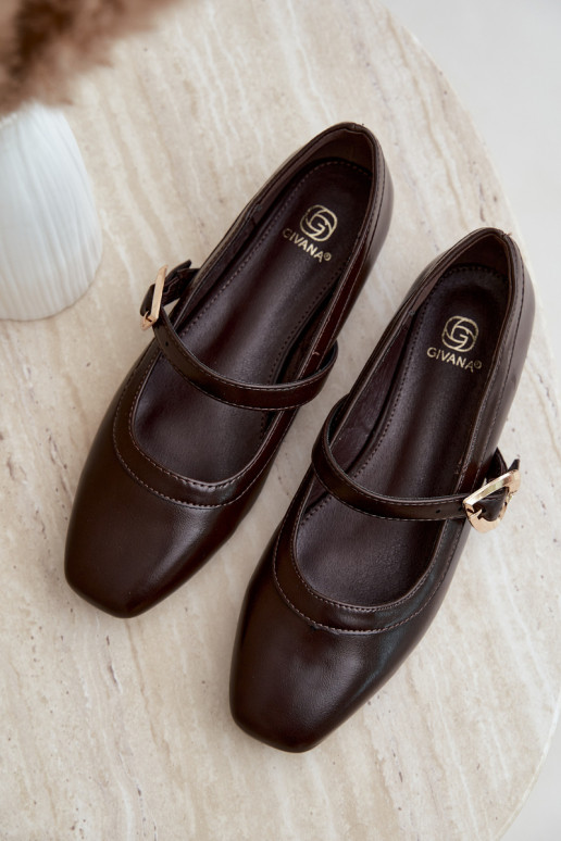 ballet flats met gespen en hartjes in chocolade Relsa