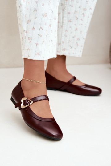 ballet flats met gespen en hartjes in bordeaux Relsa 2