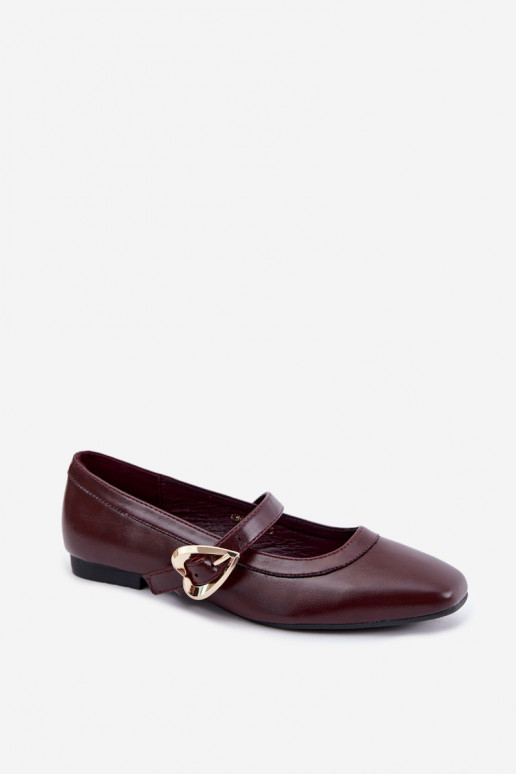 ballet flats met gespen en hartjes in bordeaux Relsa