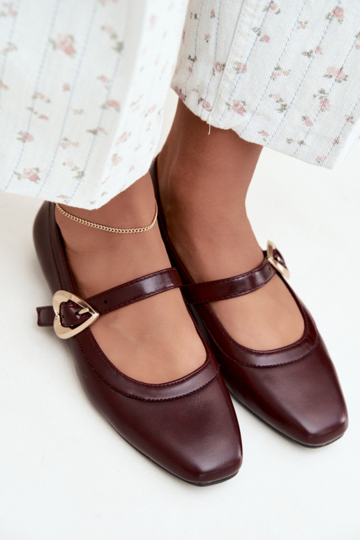ballet flats met gespen en hartjes in bordeaux Relsa