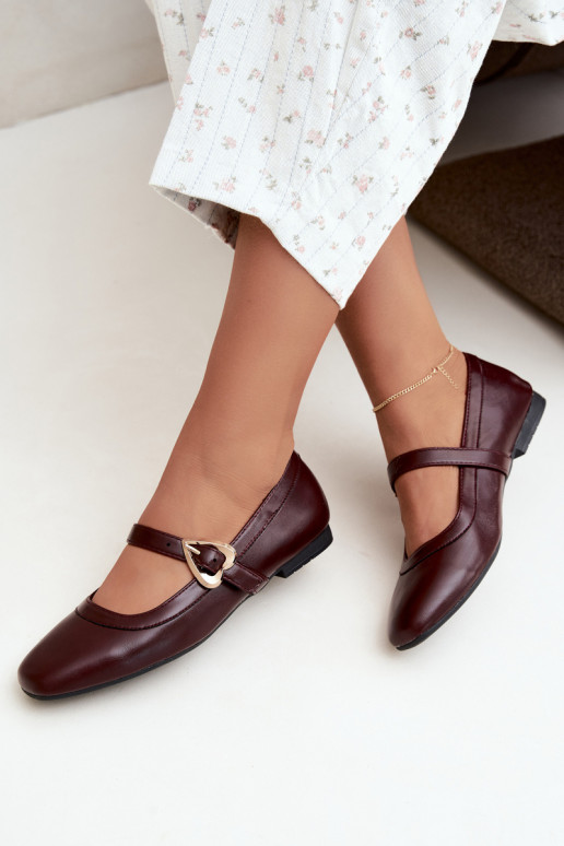 ballet flats met gespen en hartjes in bordeaux Relsa