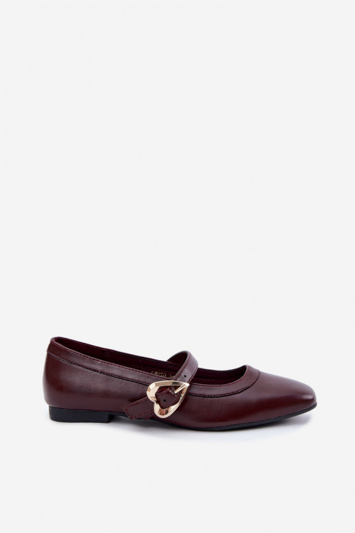 ballet flats met gespen en hartjes in bordeaux Relsa