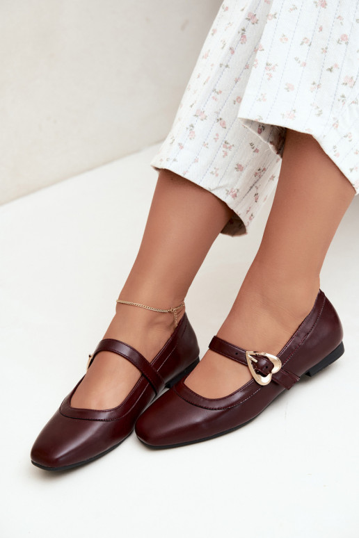 ballet flats met gespen en hartjes in bordeaux Relsa