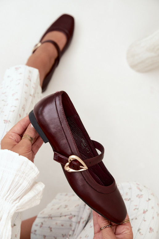 ballet flats met gespen en hartjes in bordeaux Relsa
