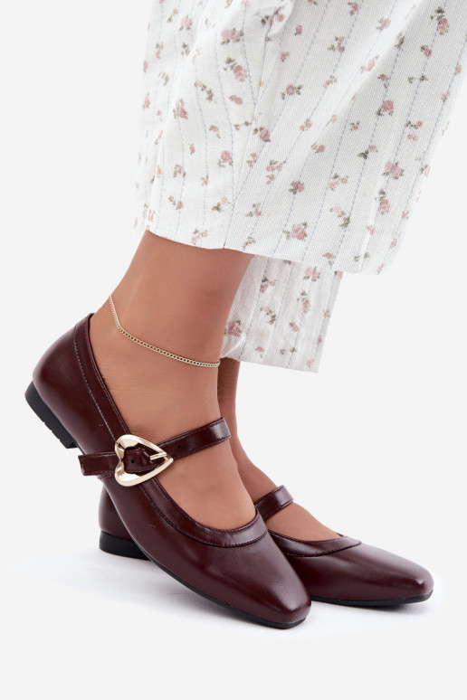 ballet flats met gespen en hartjes in bordeaux Relsa