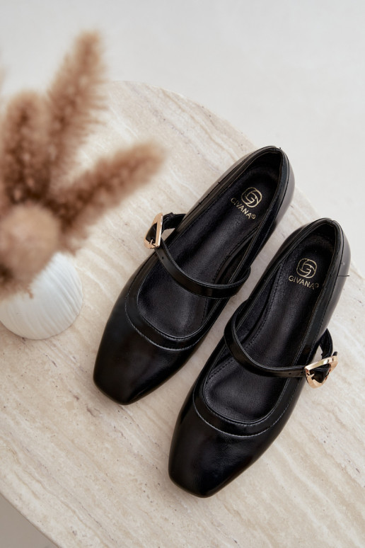 ballerines avec boucles et cœurs en noir Relsa