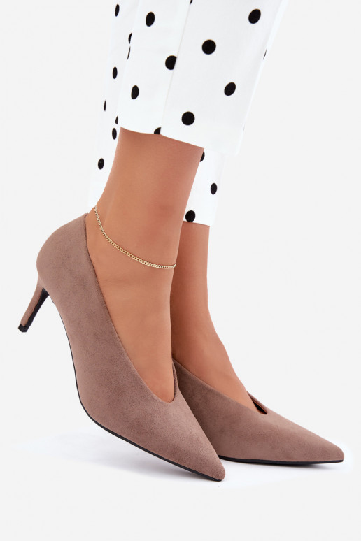suède damesschoenen in zand Brenya