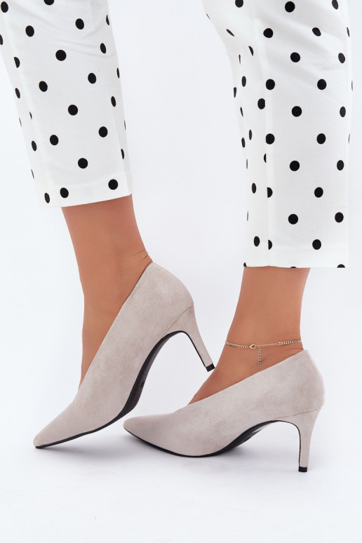 suède damesschoenen in grijs Brenya