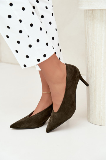 Damen Schuhe aus Wildleder in Khaki Brenya