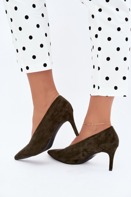 chaussures en daim pour femmes en kaki Brenya