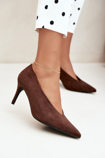 suède damesschoenen in chocolade Brenya 2