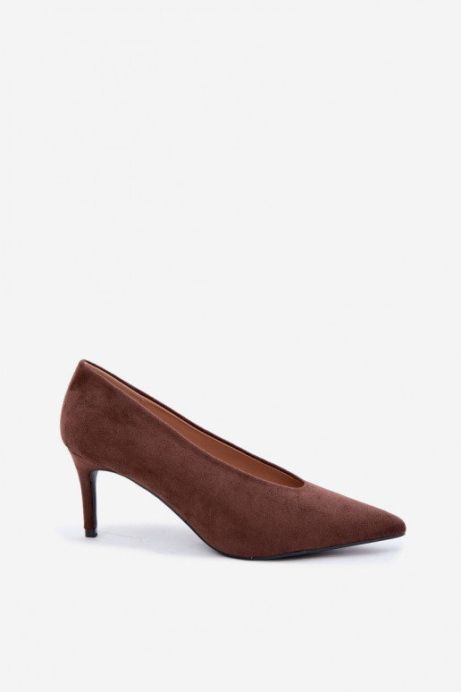suède damesschoenen in chocolade Brenya