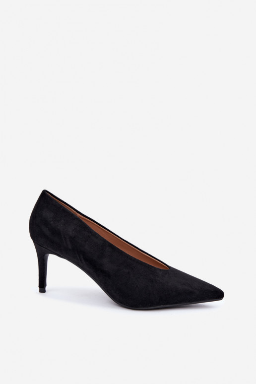 suède damesschoenen in zwart Brenya