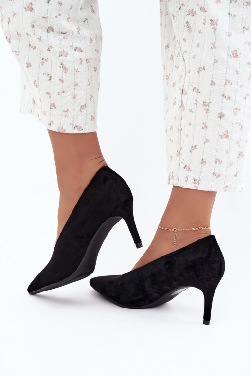 suède damesschoenen in zwart Brenya