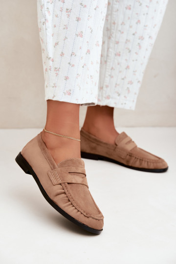 mocassins femmes avec volants couleur sable Cayen 2