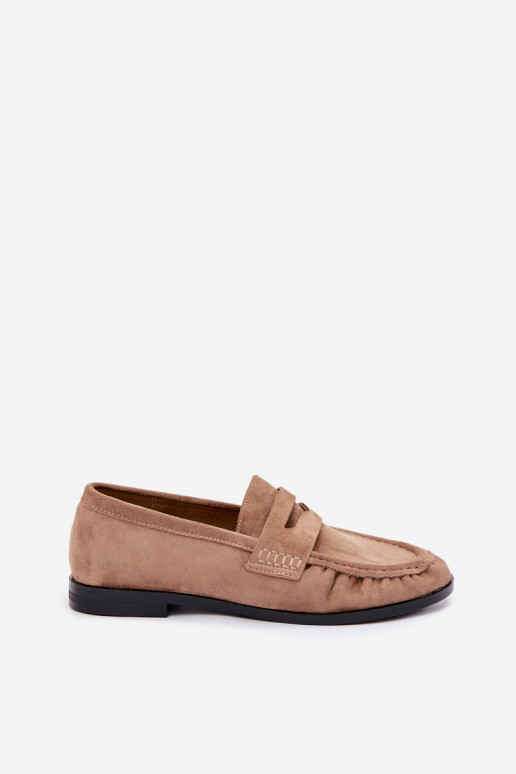 dames mocassins met rimpels in zandkleur Cayen