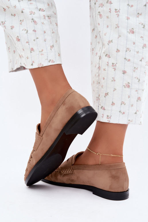 dames mocassins met rimpels in zandkleur Cayen