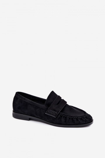 mocassins femmes avec volants couleur noire Cayen 2