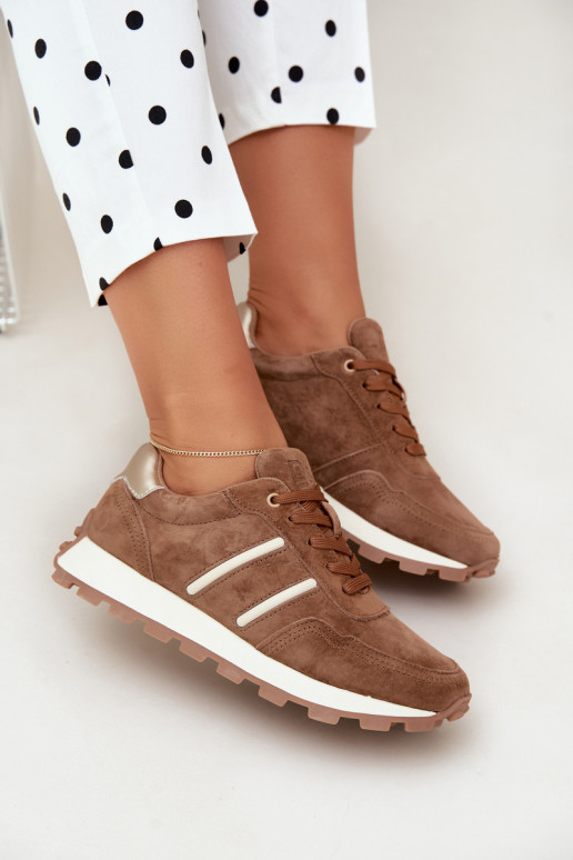 Sneaker aus Kunstveloursleder D&A LR62-7101 in braun