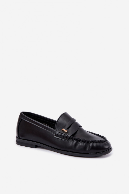 dames mocassins met decoratieve details in zwart Treya