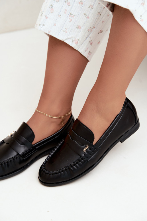 mocassins femmes avec détails décoratifs couleur noire Treya