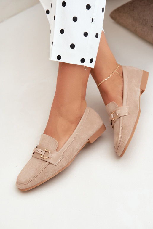 mocassins femmes avec éléments élégants couleur sable Evelora