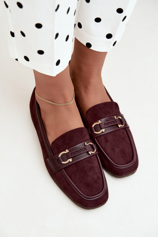 Mocassins bordeaux avec éléments décoratifs Evelora