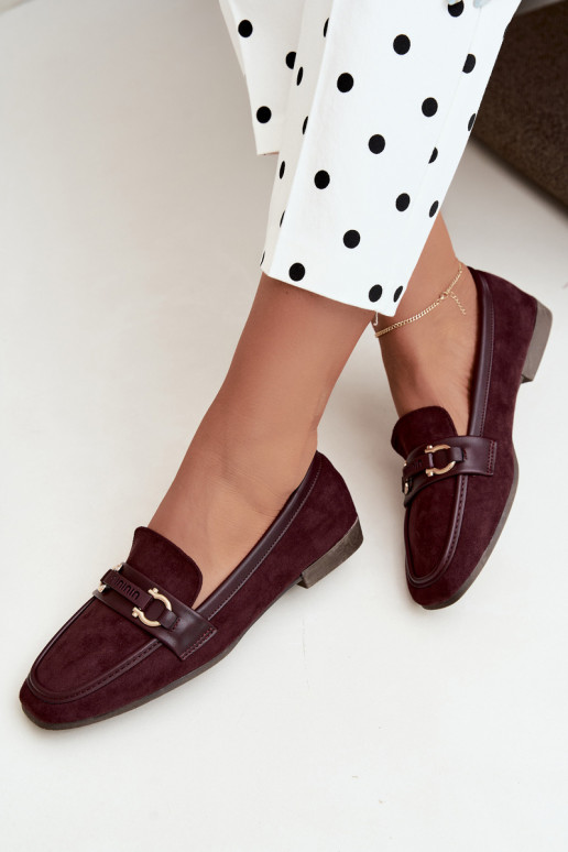 Mocassins bordeaux avec éléments décoratifs Evelora